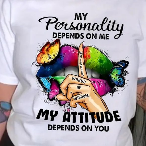 My Personality Depends On Me- Tee Shirt White - Picture 2 of 5